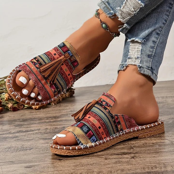 Odette | Women's Woven Tassel Slide
